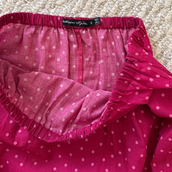 Gudrun Sjoden Pink Polka Dot Eyelet Lace Midi Skirt - Picture 4 of 6